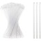 Silver Glitter Swizzle Sticks for Cocktails, Clear Drink Stirrers (7 In, 150 Pack)